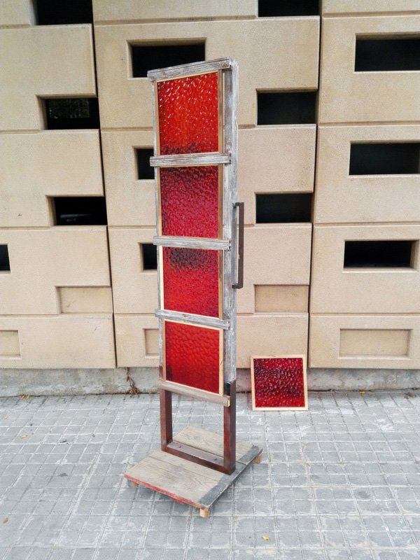 atrezzo iluminacion escenica madmetcristal 37.1x37.1x1.1 5rojo 5verde 207x60x50 1u